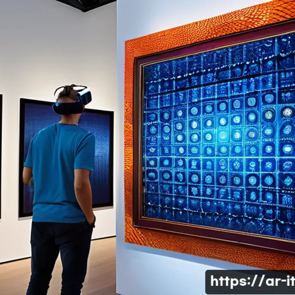 다감각 예술 경험 디자인을 위한 비즈니스 모델 구축 - A captivating multi-sensory art installation set in a modern gallery space designed for Arabic-speak...